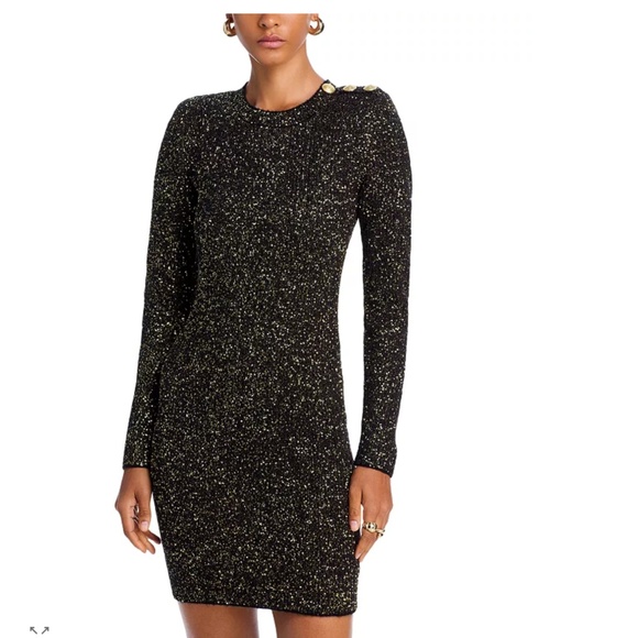 ✨ L’AGENCE Cherry Sequined Mini Dress - Black/Gold (XS) NWT - $525 - Picture 1 of 6